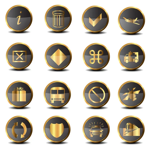 Set of golden icons — Stock Photo, Image