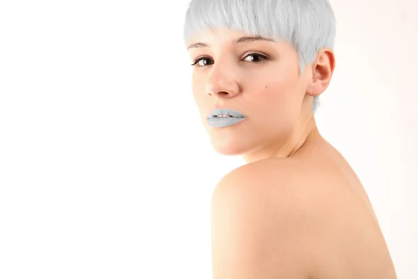 Silver Hair Girl Portrait — Stock Photo, Image