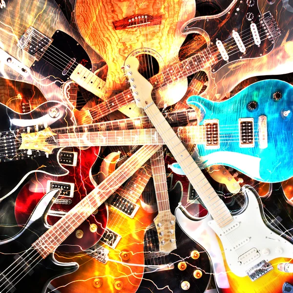 E-Gitarren im Hintergrund — Stockfoto