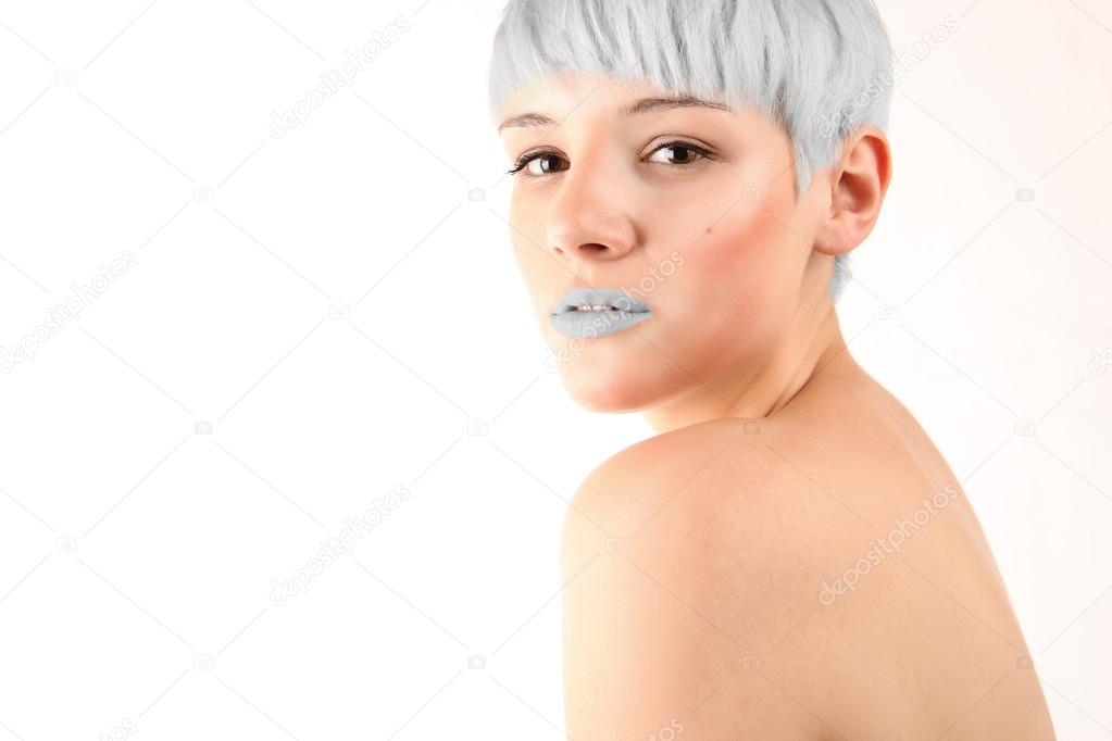 Silver Hair Girl Portrait