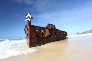 The Maheno shipwreck, Fraser Island, Queensland, Australia clipart