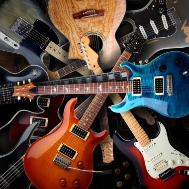 Electric guitars background clipart