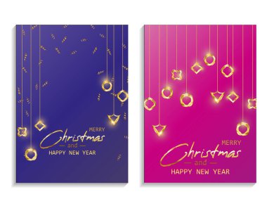 Mutlu Noeller ve yeni yıl kartı. Noel sancağı.