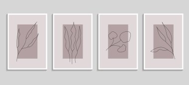 Botanik poster vektörü seti. Yazdırma için bitki tasarımı