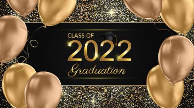Kart, davet veya afiş için 2022 mezuniyet metin tasarımı sınıfı