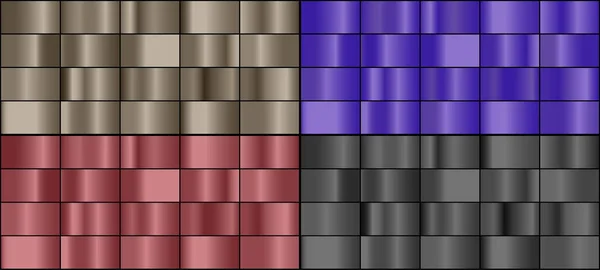 Ensemble Vectoriel Dégradés Métalliques Colorés — Image vectorielle