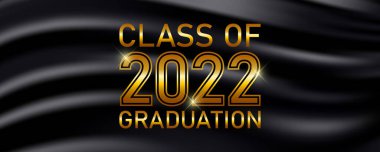 Kart, davet veya afiş için 2022 mezuniyet metin tasarımı sınıfı