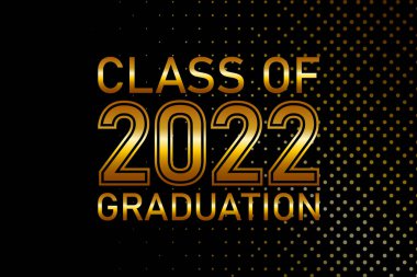 Kart, davet veya afiş için 2022 mezuniyet metin tasarımı sınıfı
