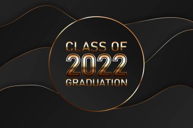 Kart, davet veya afiş için 2022 mezuniyet metin tasarımı sınıfı