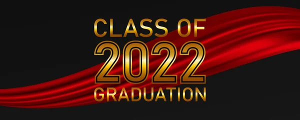 Classe 2022 Conception Texte Graduation Pour Cartes Invitations Bannière — Image vectorielle
