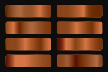 Renkli metal gradyan vektör kümesi.