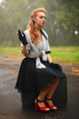 Retro kadın portresi