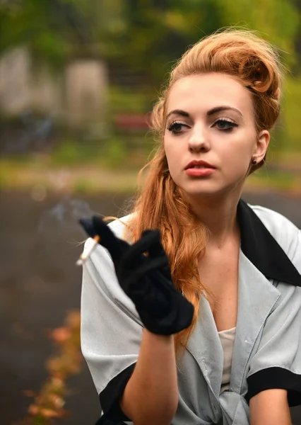 Retro Woman Portrait — Stock Photo, Image