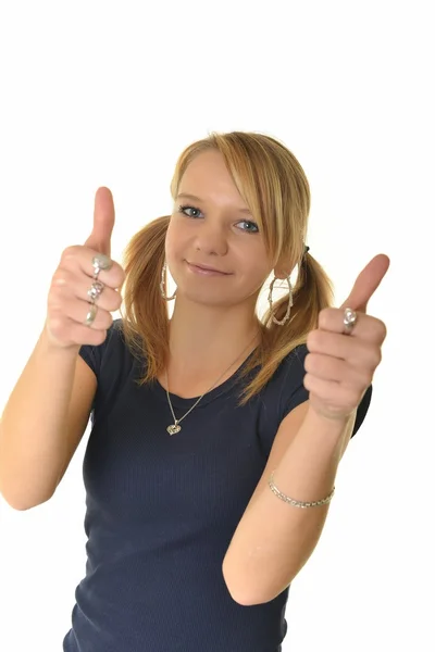 Portret van een lachende vrouw — Stockfoto