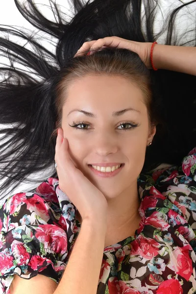 Portret van mooie vrouw model — Stockfoto