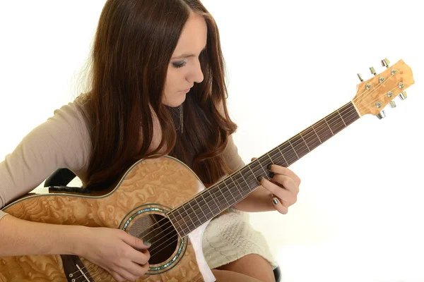 Beautiful Girl playing guitar — Stock Photo, Image