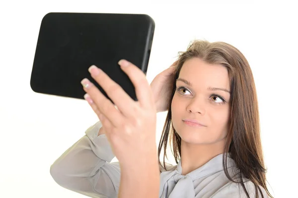 Mooie zakenvrouw met Tablet PC — Stockfoto