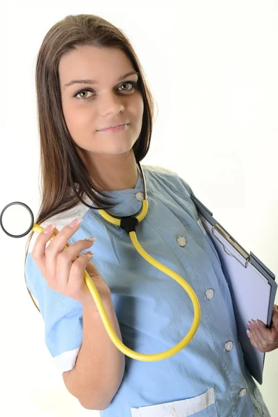 Smiling medical doctor woman Stock Photo