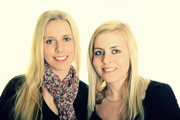 Portrait of two young blond women — Stock Photo, Image