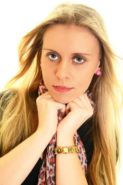 Modelo bonito com cabelo loiro — Fotografia de Stock