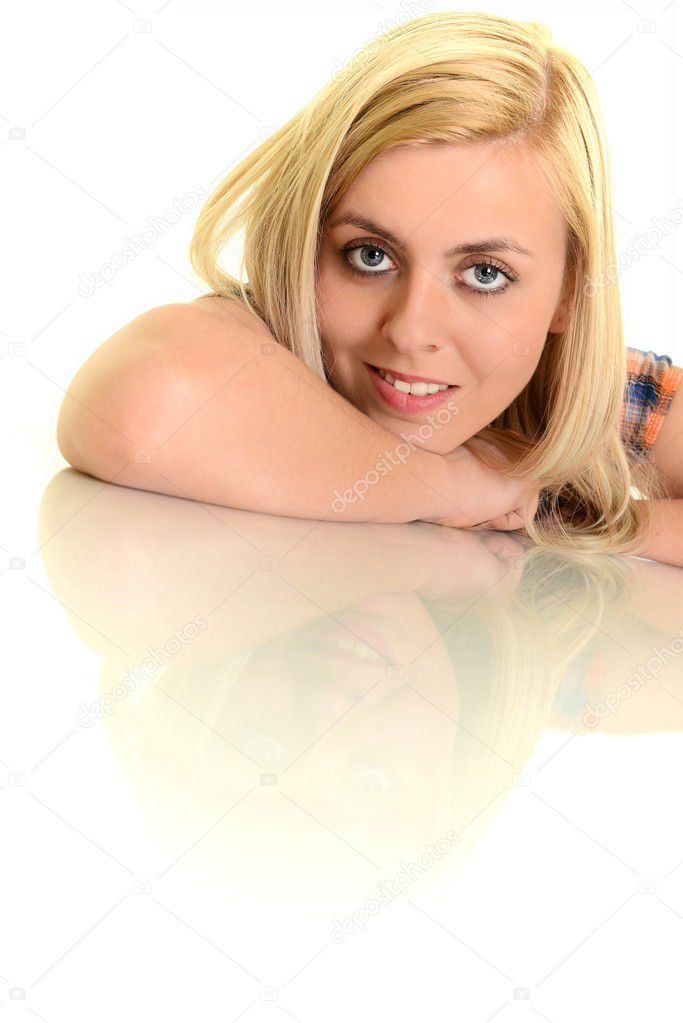 Blondes mädchen von hinten