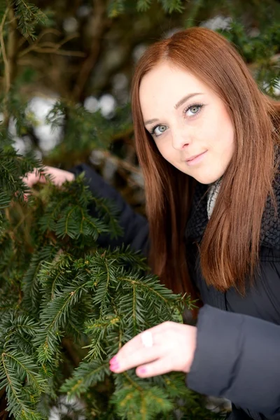 Bella ragazza godendo la stagione invernale — Foto Stock