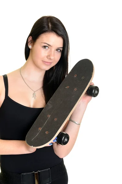 Girl with skateboard — Stock Photo, Image