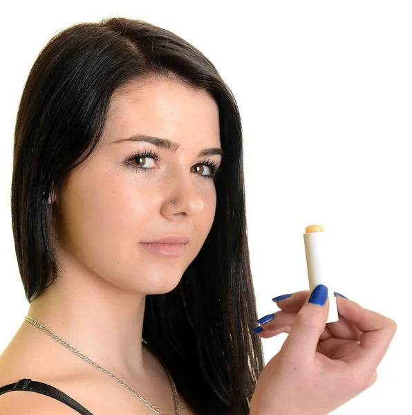 Woman with lipstick — Stock Photo, Image