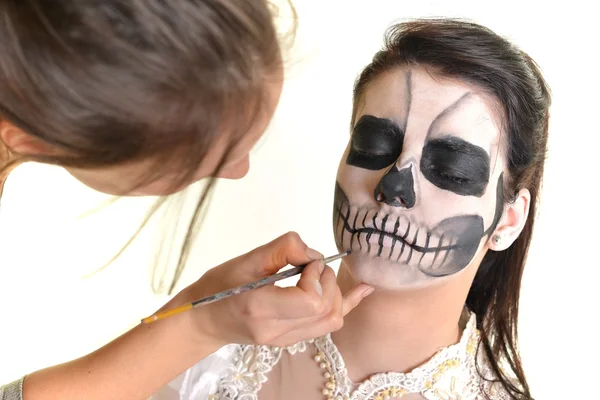 Cena de terror de uma mulher assustadora - Noiva — Fotografia de Stock