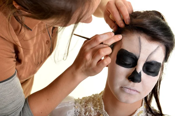 Horror scène van een enge vrouw - bruid — Stockfoto