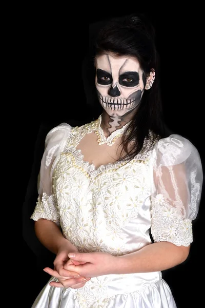 Körperbemalung Totenmaske Totenkopf Gesichtskunst — Stockfoto