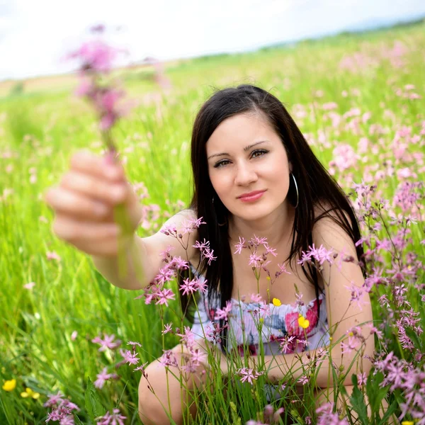 Lente vrouw — Stockfoto