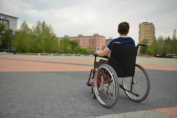 Invalid man on the wheelchair — Stock Photo, Image