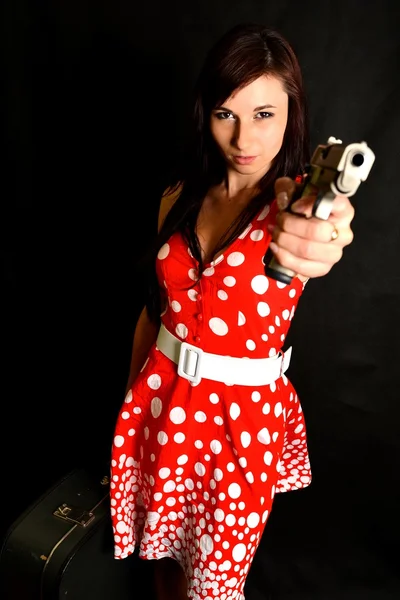 Donna con pistola — Foto Stock