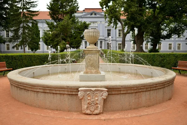 Palác a park s fotaine — Stock fotografie