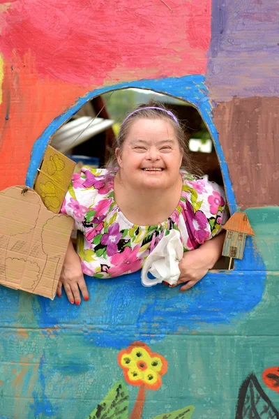 Woman with down syndrome — Stock Photo, Image