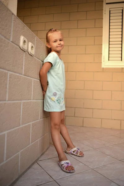 Portrait extérieur de mignonne petite fille en journée d'été — Photo