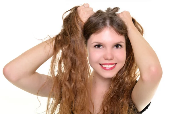 Femme aux cheveux longs — Photo