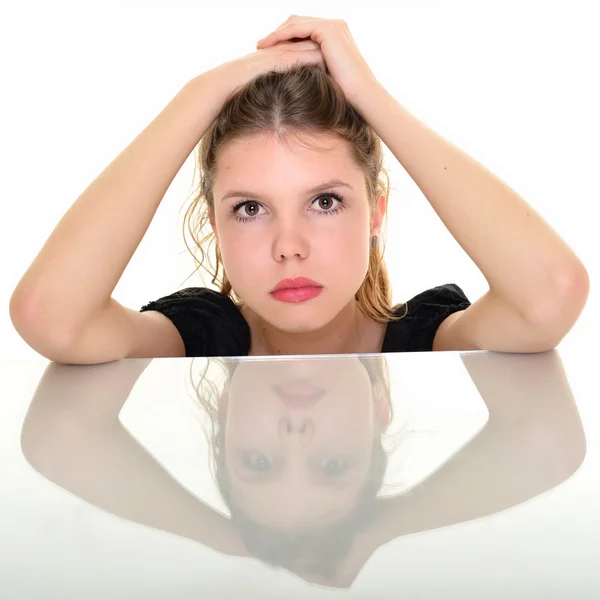 Donna con i capelli lunghi — Foto Stock