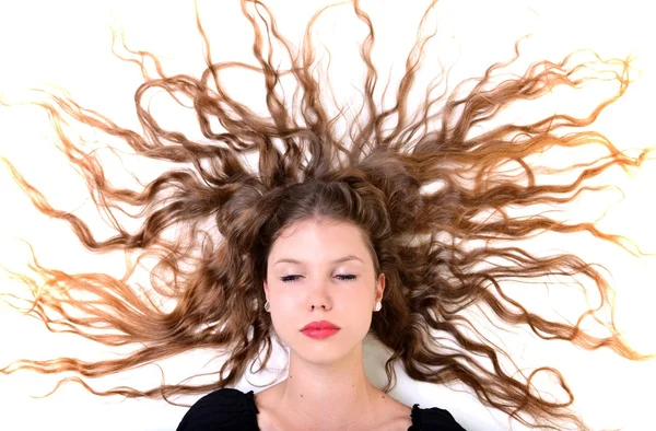 Woman with long hair — Stock Photo, Image