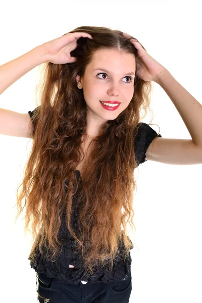 Kvinna med långt hår — Stockfoto