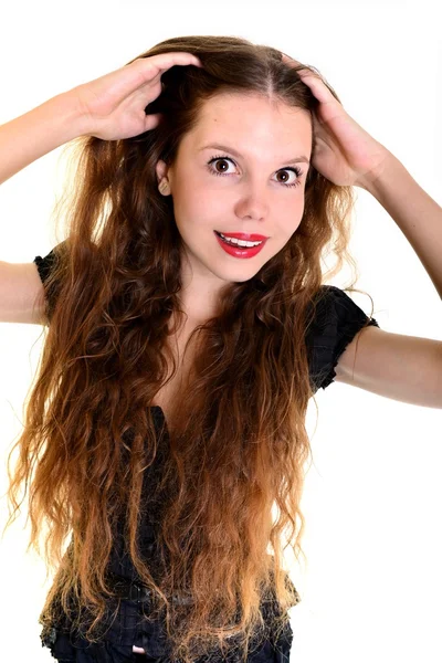 Mulher com cabelo comprido — Fotografia de Stock