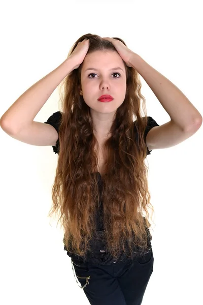 Vrouw met lang haar — Stockfoto