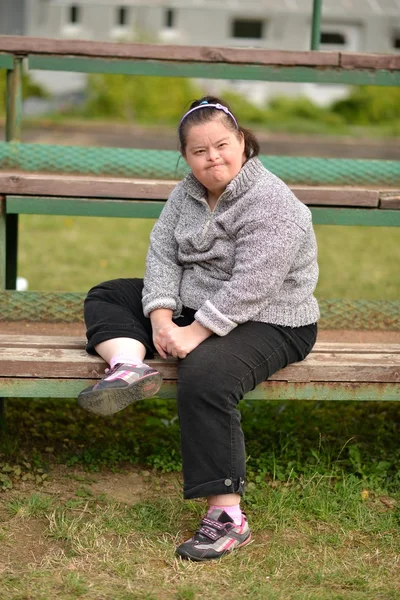 Vrouw met down syndroom — Stockfoto