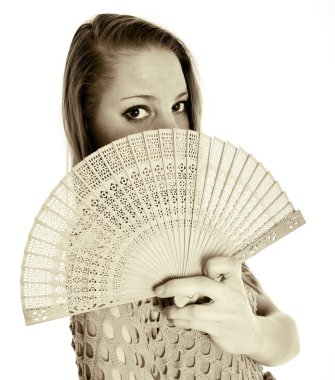 güzel kız kendini fanning