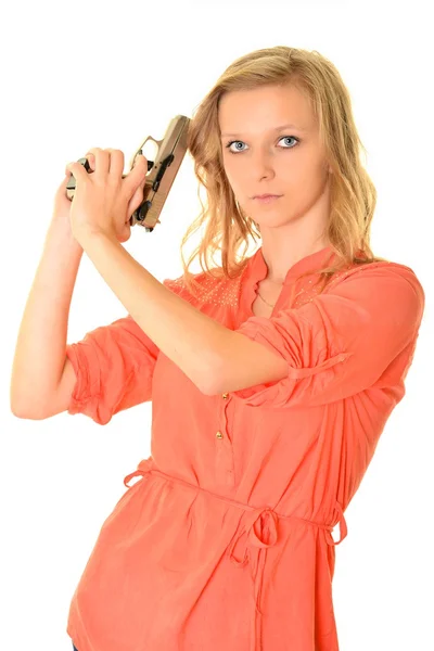 Sexy detective woman — Stock Photo, Image