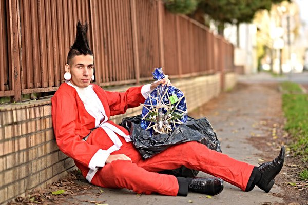 Bad Santa in Punk Style