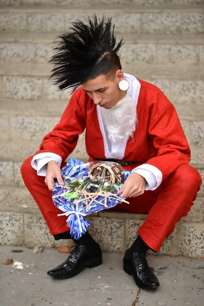 Bad santa i punk stil — Stockfoto