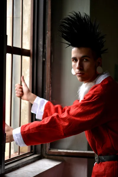 Mau Papai Noel em Estilo Punk — Fotografia de Stock
