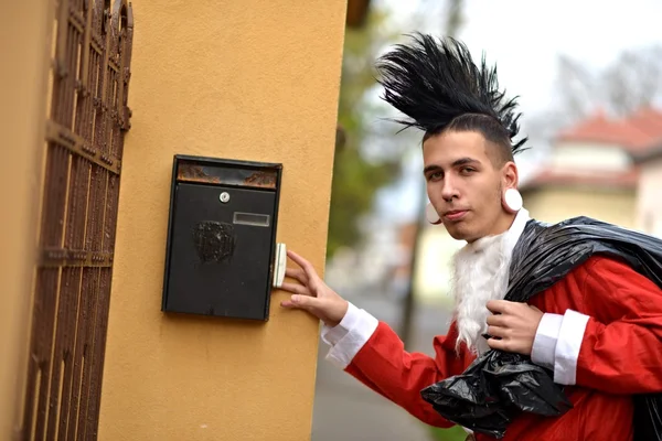 Bad santa in punk stijl — Stockfoto